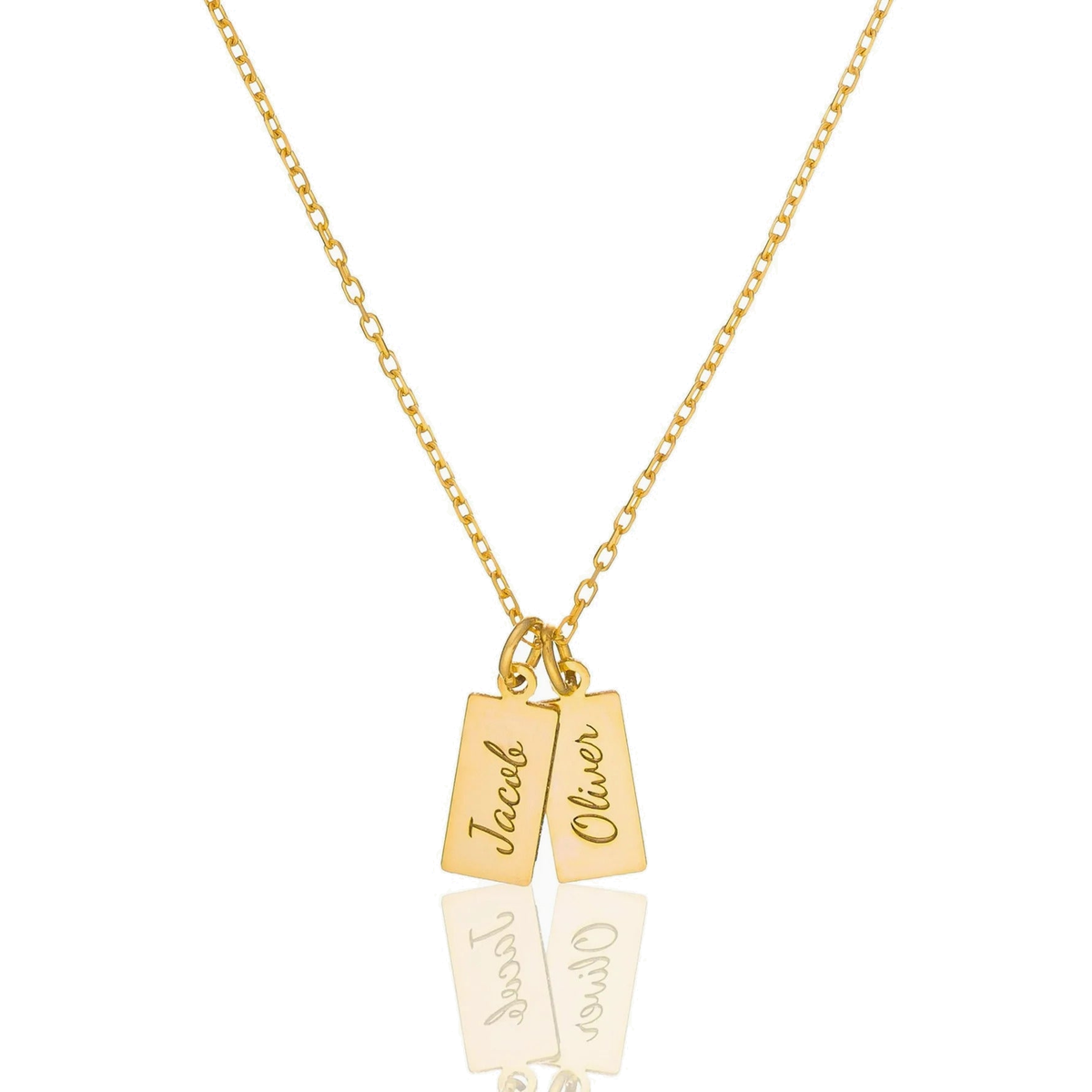 Collana con pendente a barra con nome
