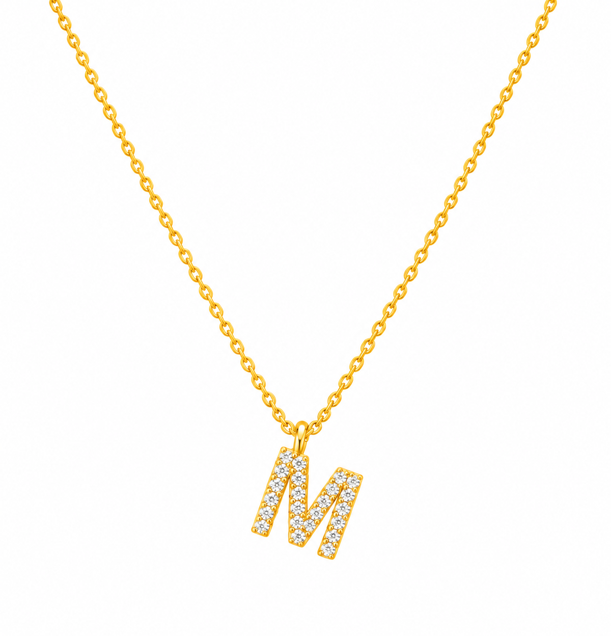 Collana con iniziale in zircone