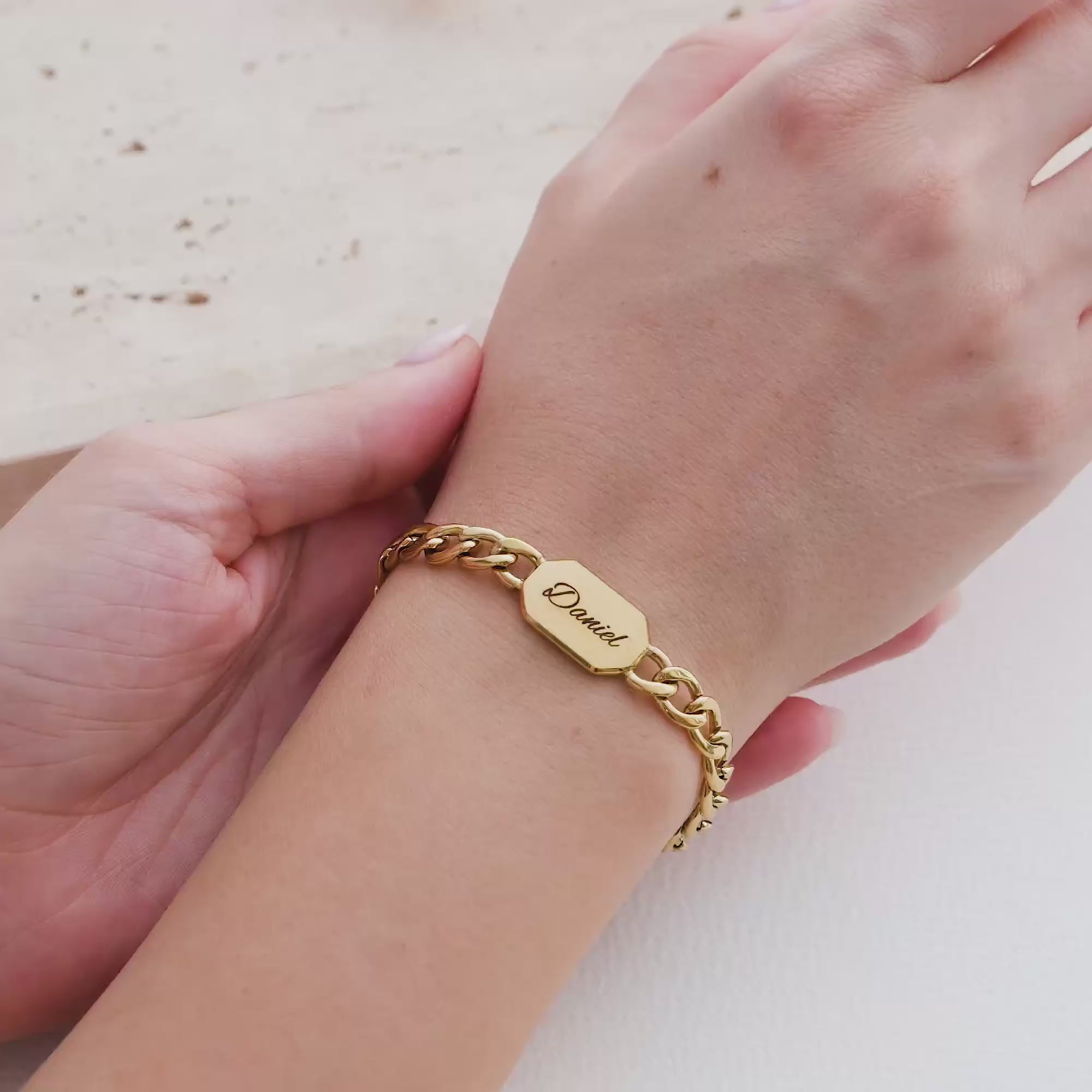 Bracciale partner ottagono con incisione