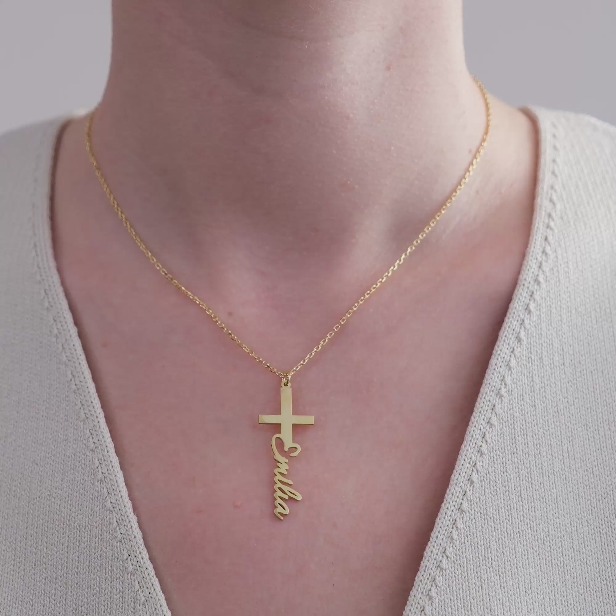 Collana con nome - Variante Croce