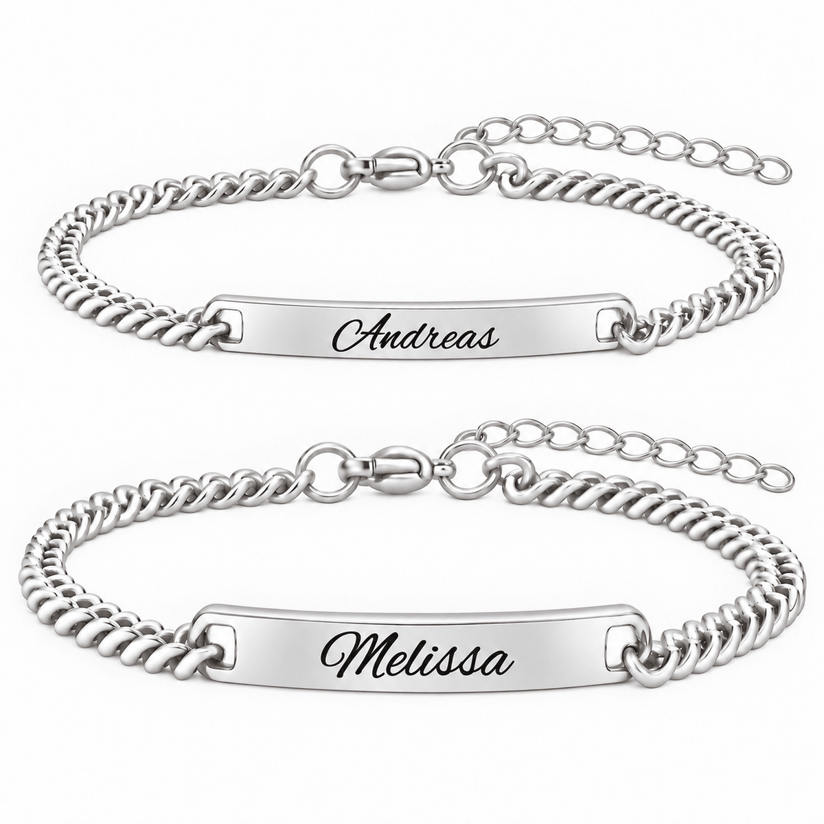 Silber Partnerarmband mit Gravur - OTANTO